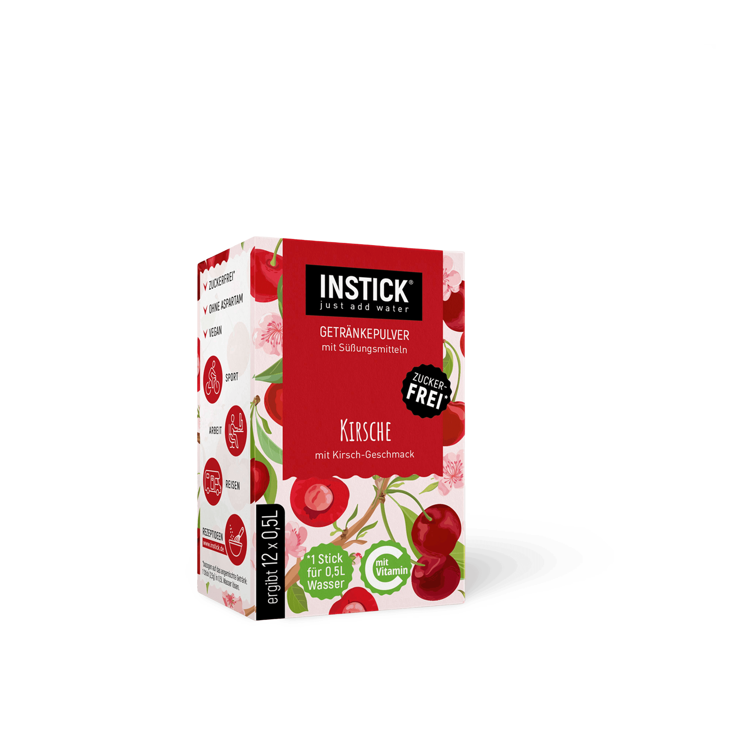 INSTICK Kirsche Getraenkepulver Packung