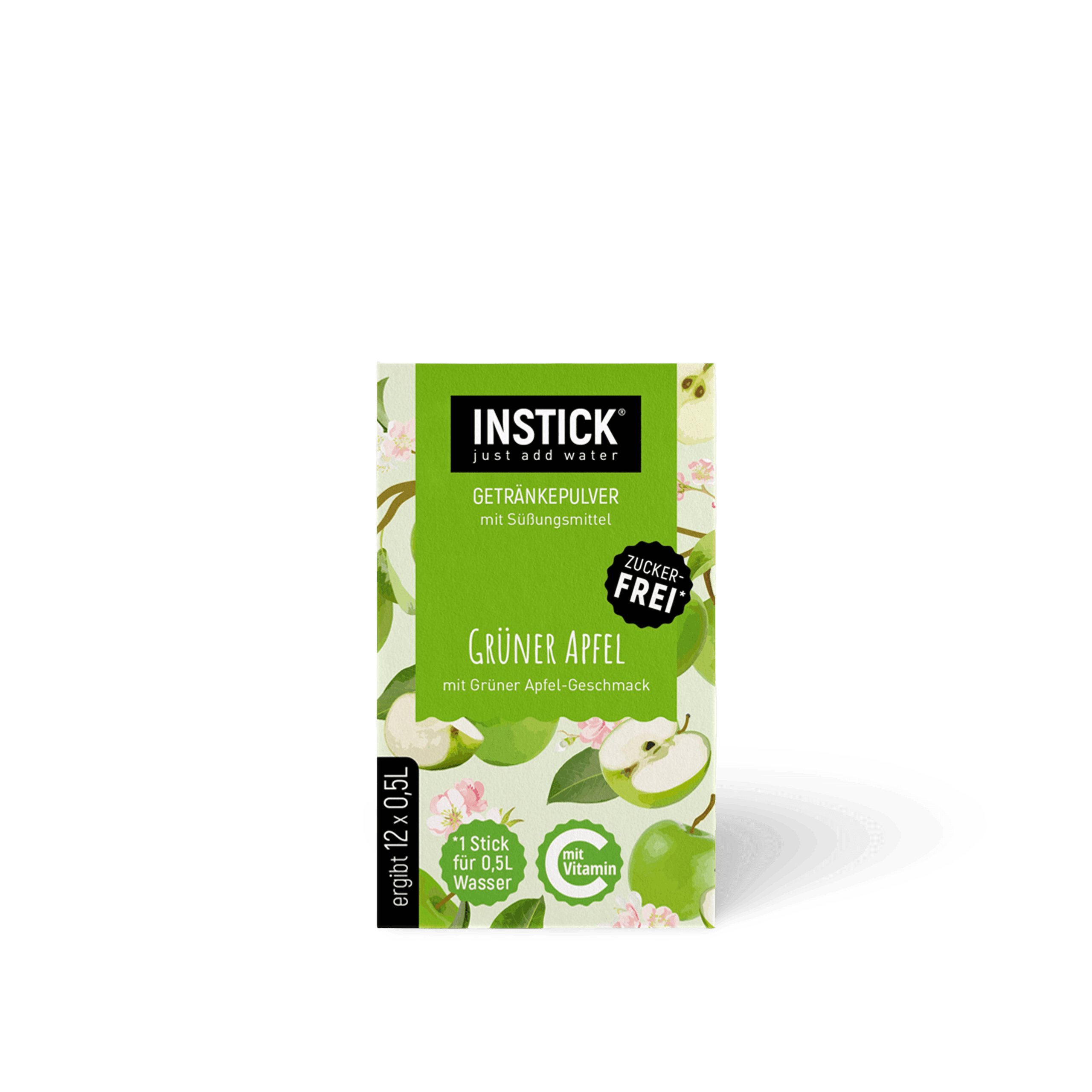 Instick Getränkepulver Grüner Apfel, zuckerfrei und mit frischem Apfelgeschmack