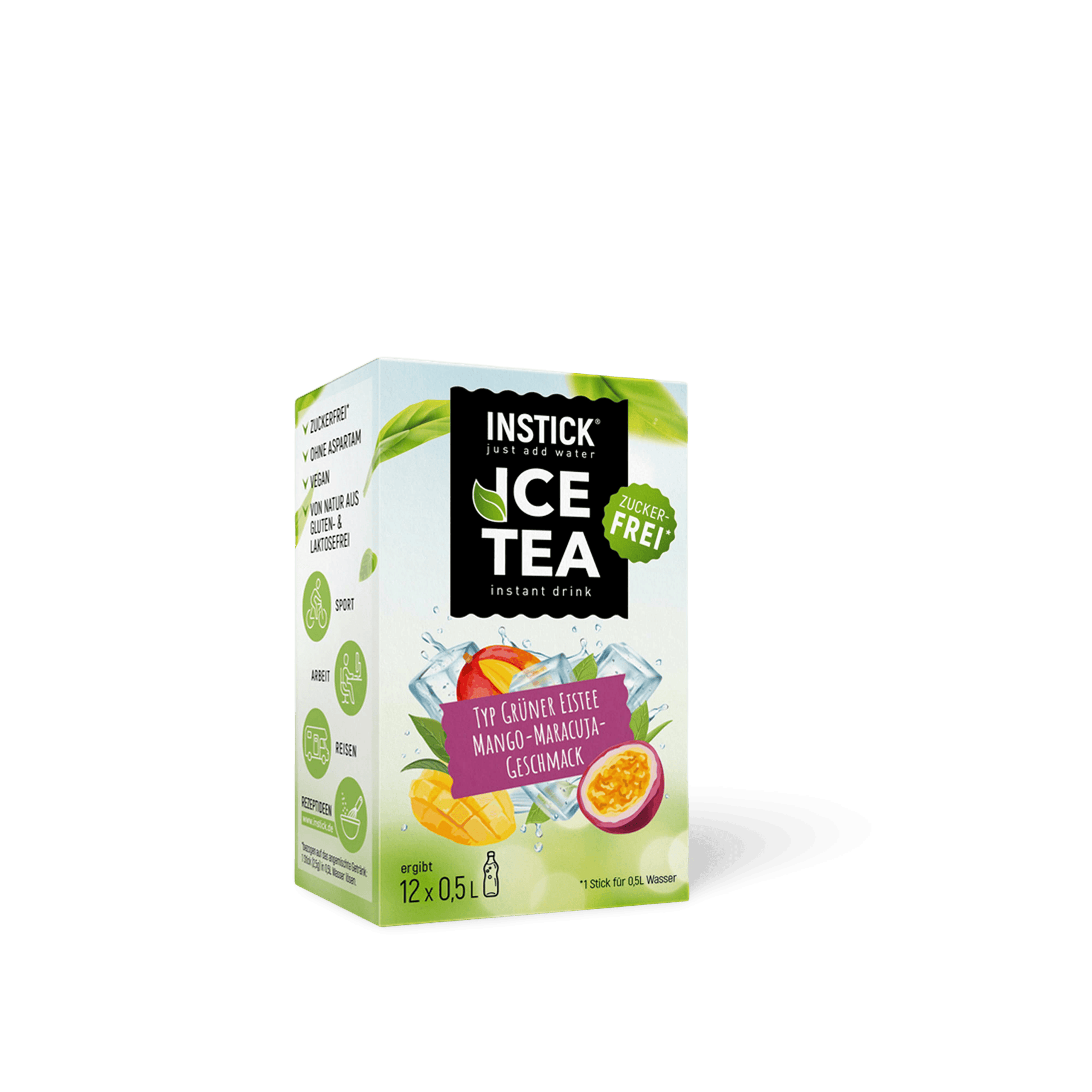 Instick Ice Tea mit grünem Tee, Mango und Maracuja, zuckerfrei