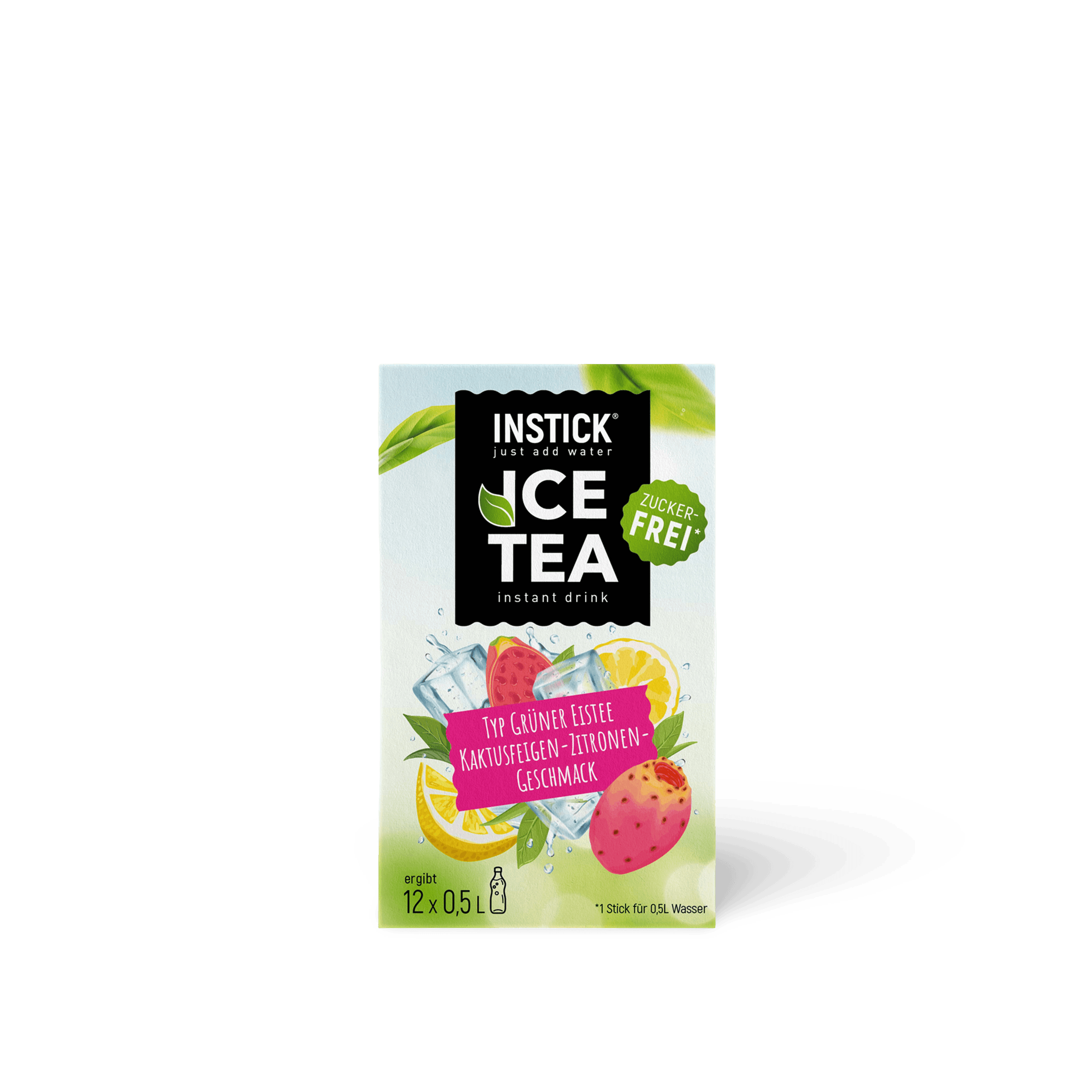 Instick Ice Tea mit grünem Tee, Kaktusfeige und Zitrone, zuckerfrei.