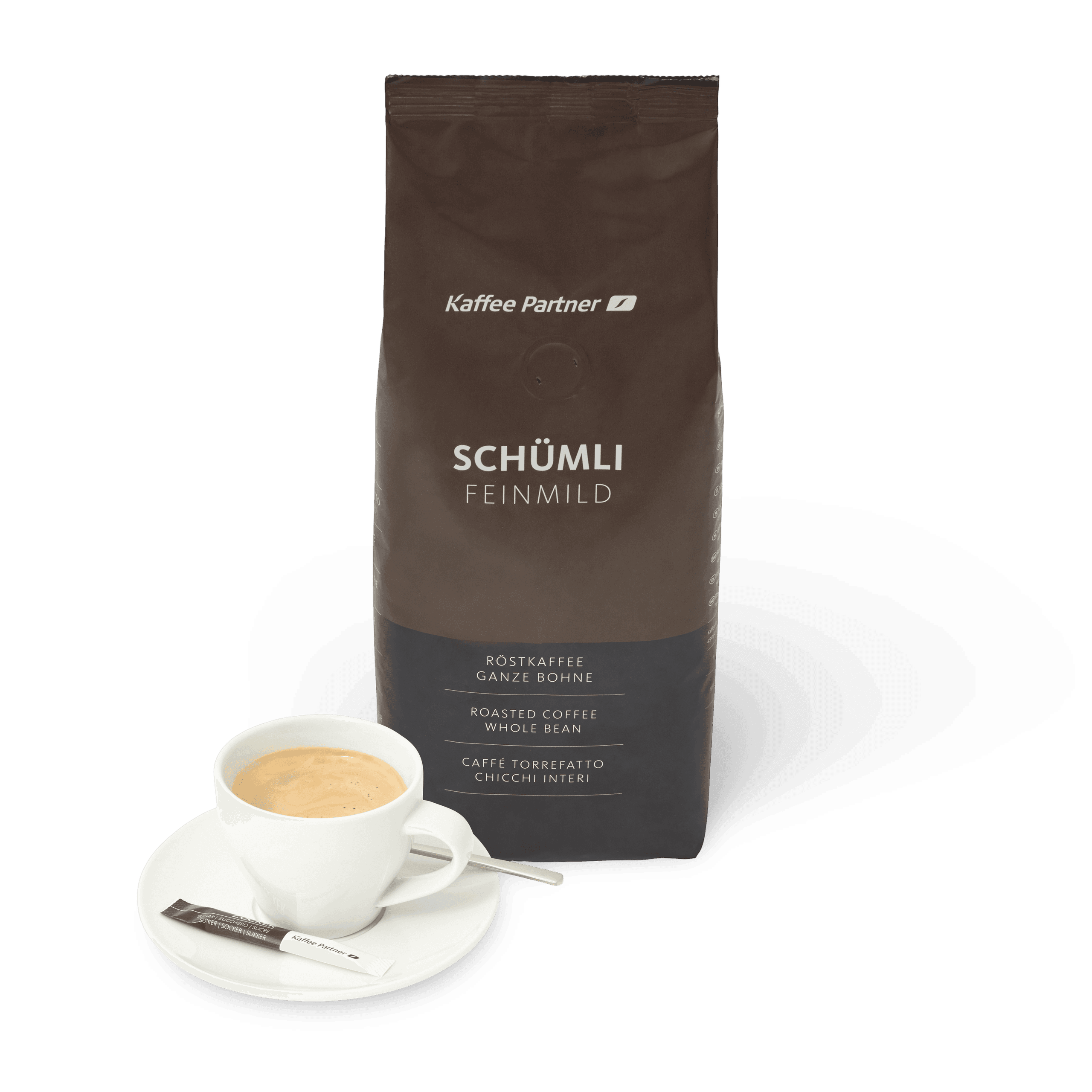 Schümli Fein Mild Kaffeebohnen mit Tasse