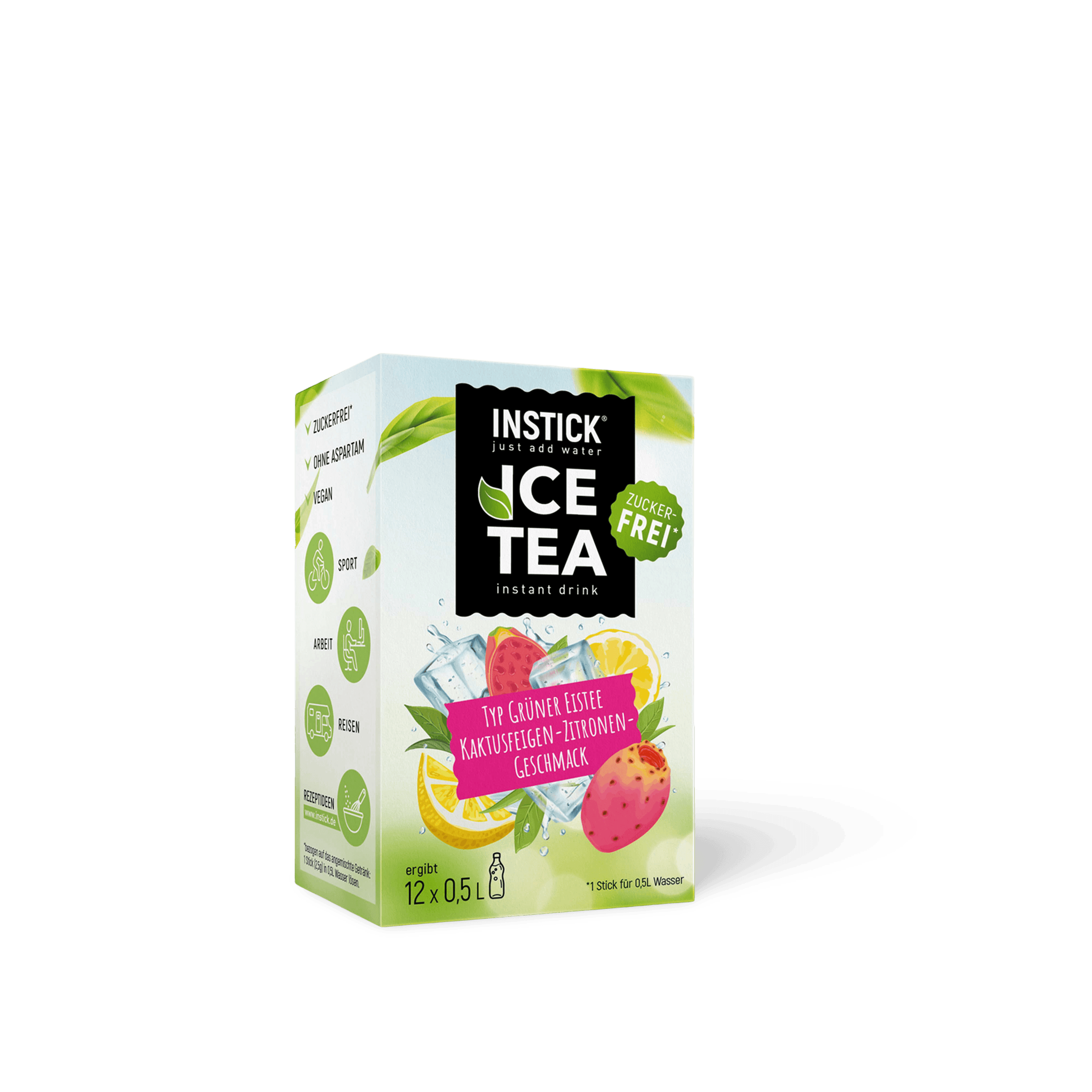 Instick Ice Tea mit grünem Tee, Kaktusfeige und Zitrone, zuckerfrei