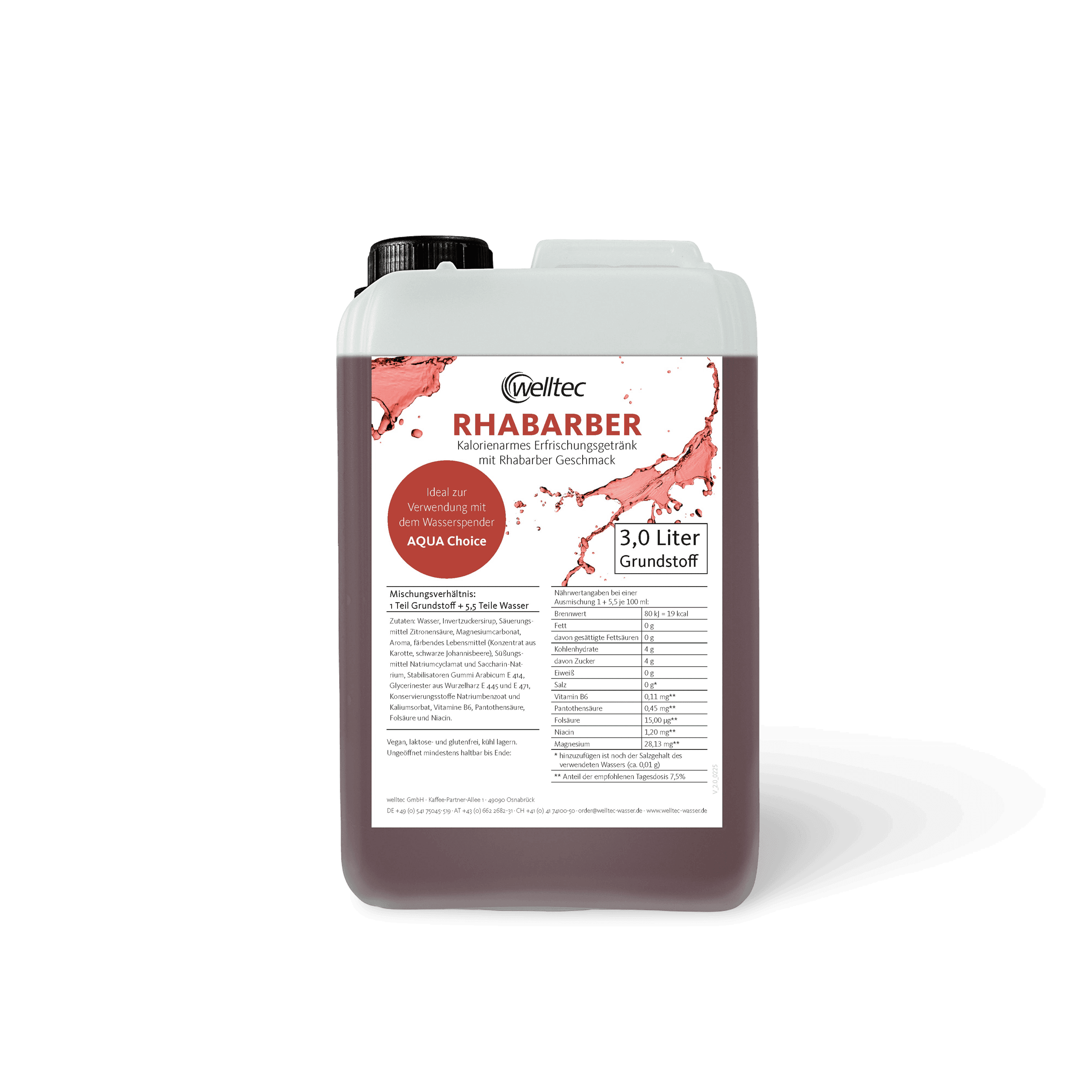 Welltec Rhabarber 3 Liter