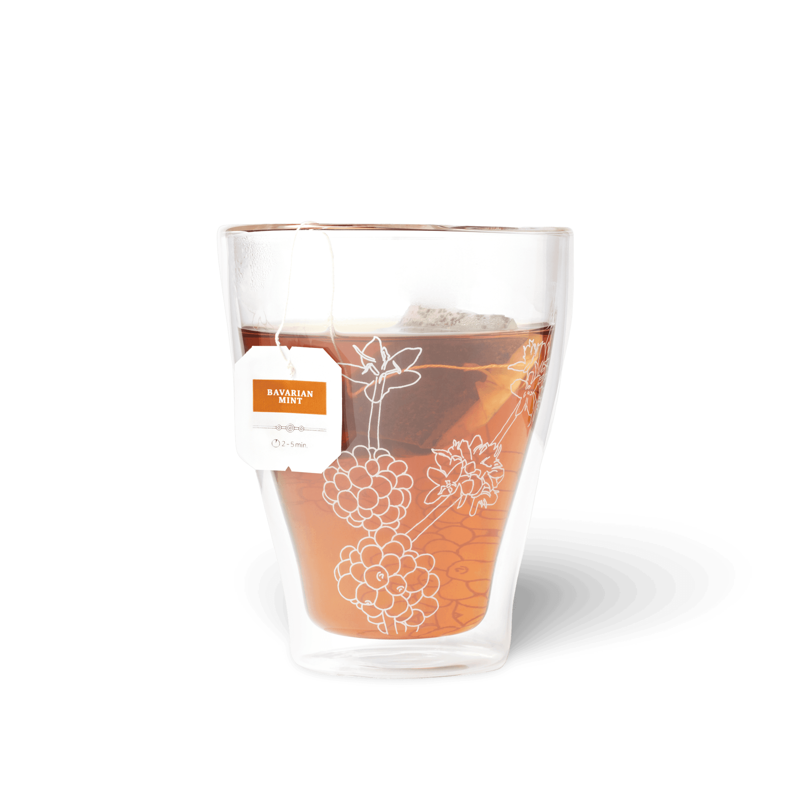 Pfefferminztee im doppelwandigen Glas