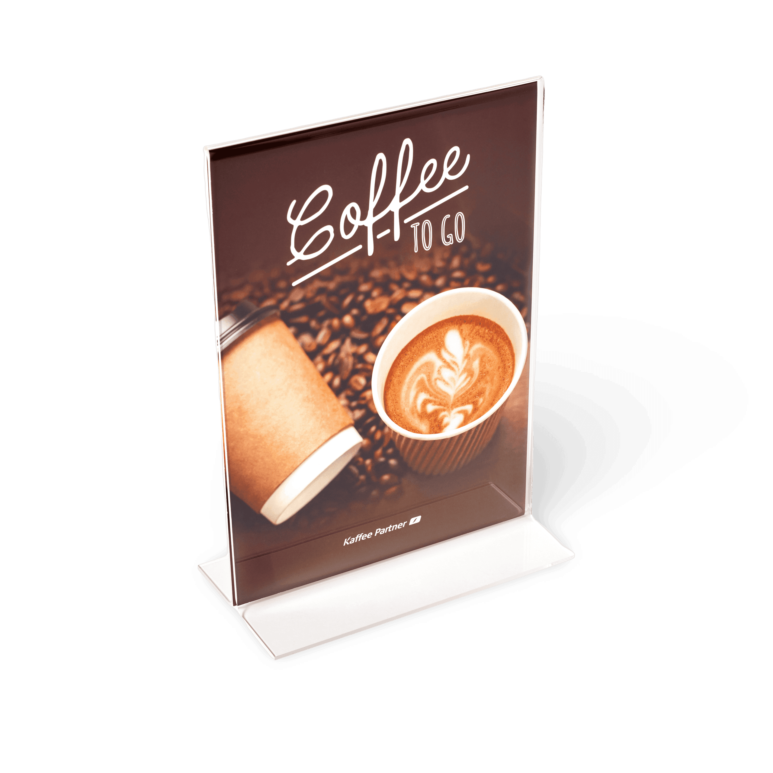 Kaffee Partner Getränkewahlblatt A5 Motiv To Go Becher von oben
