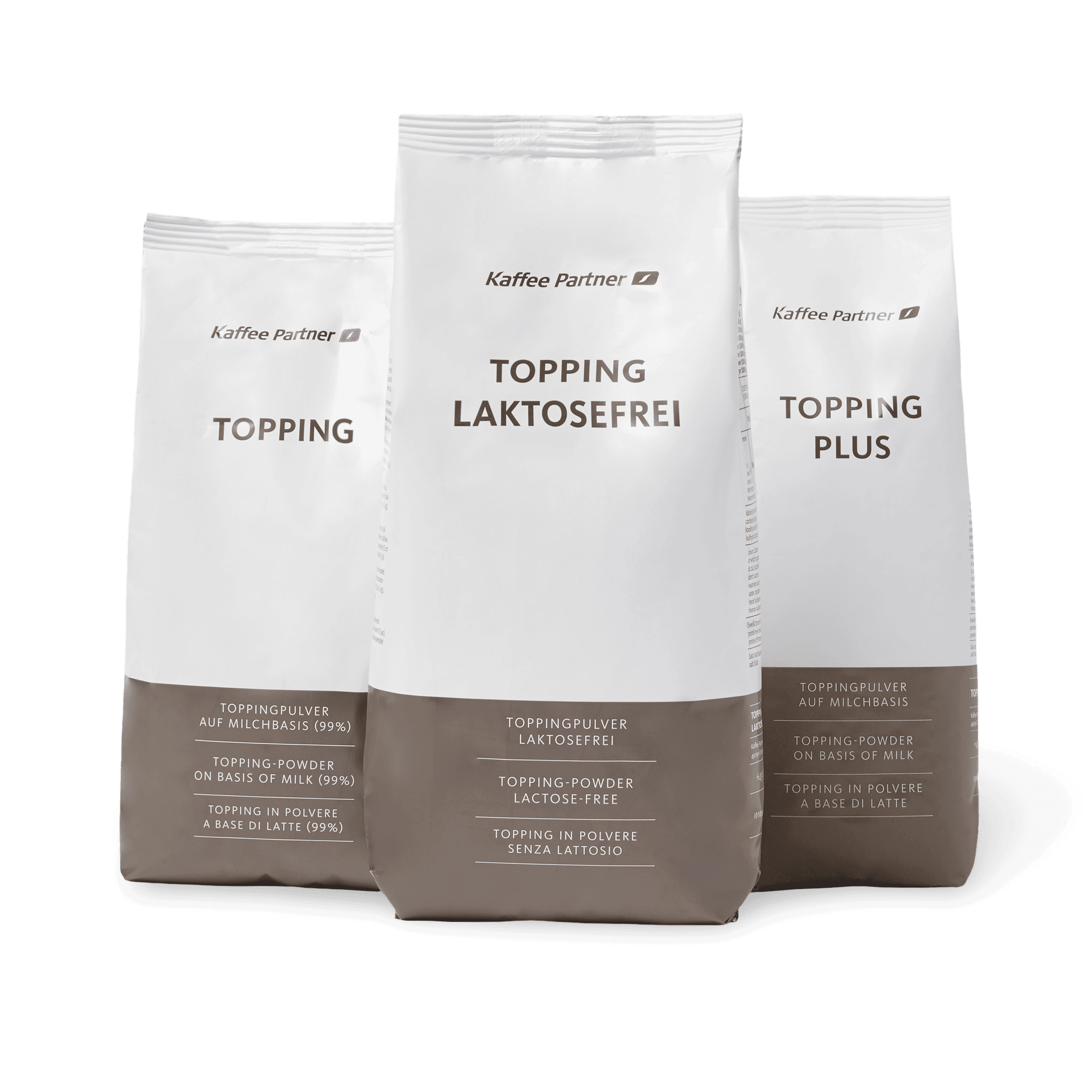Topping Milchpulver Sortiment mit laktosefreiem Topping