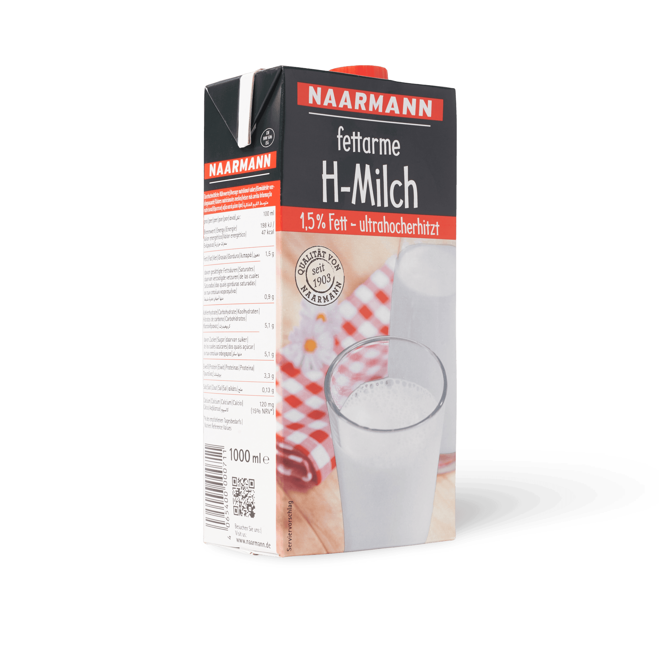 Naarmann fettarme H Milch 1 5 Prozent