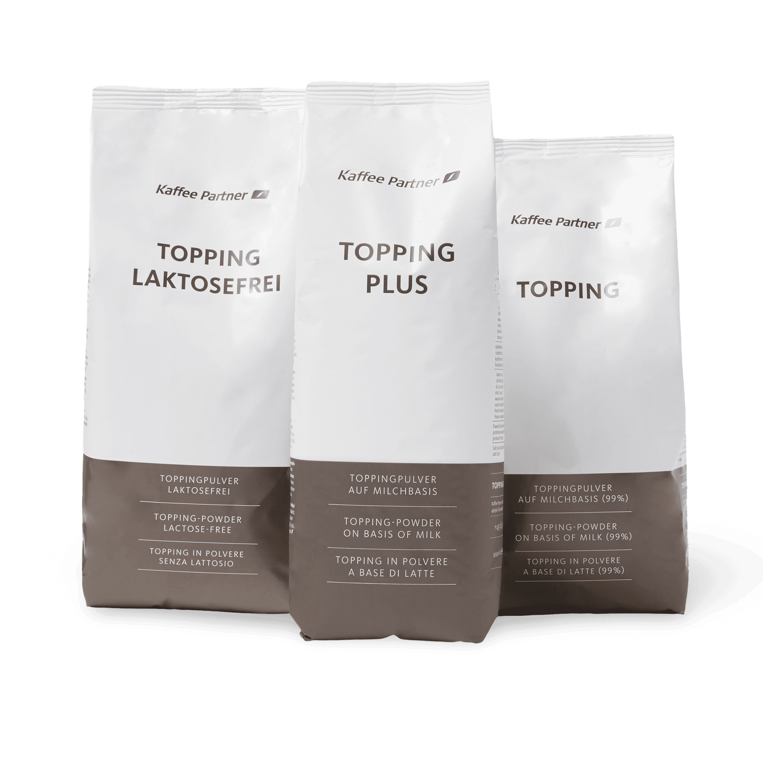 Topping Milchpulver Sortiment mit Plus und laktosefrei